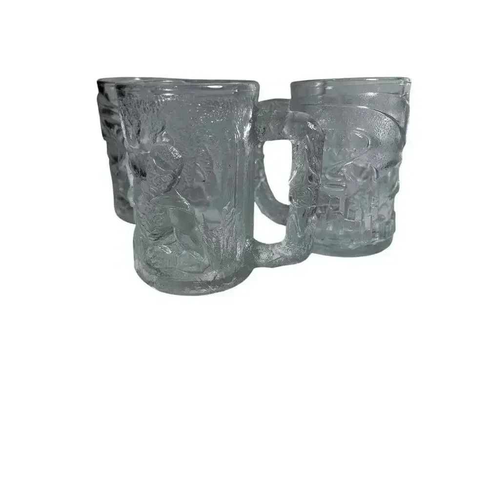McDonalds 1995 Batman Forever Collector Mugs DC Comics Made in France Set of 3